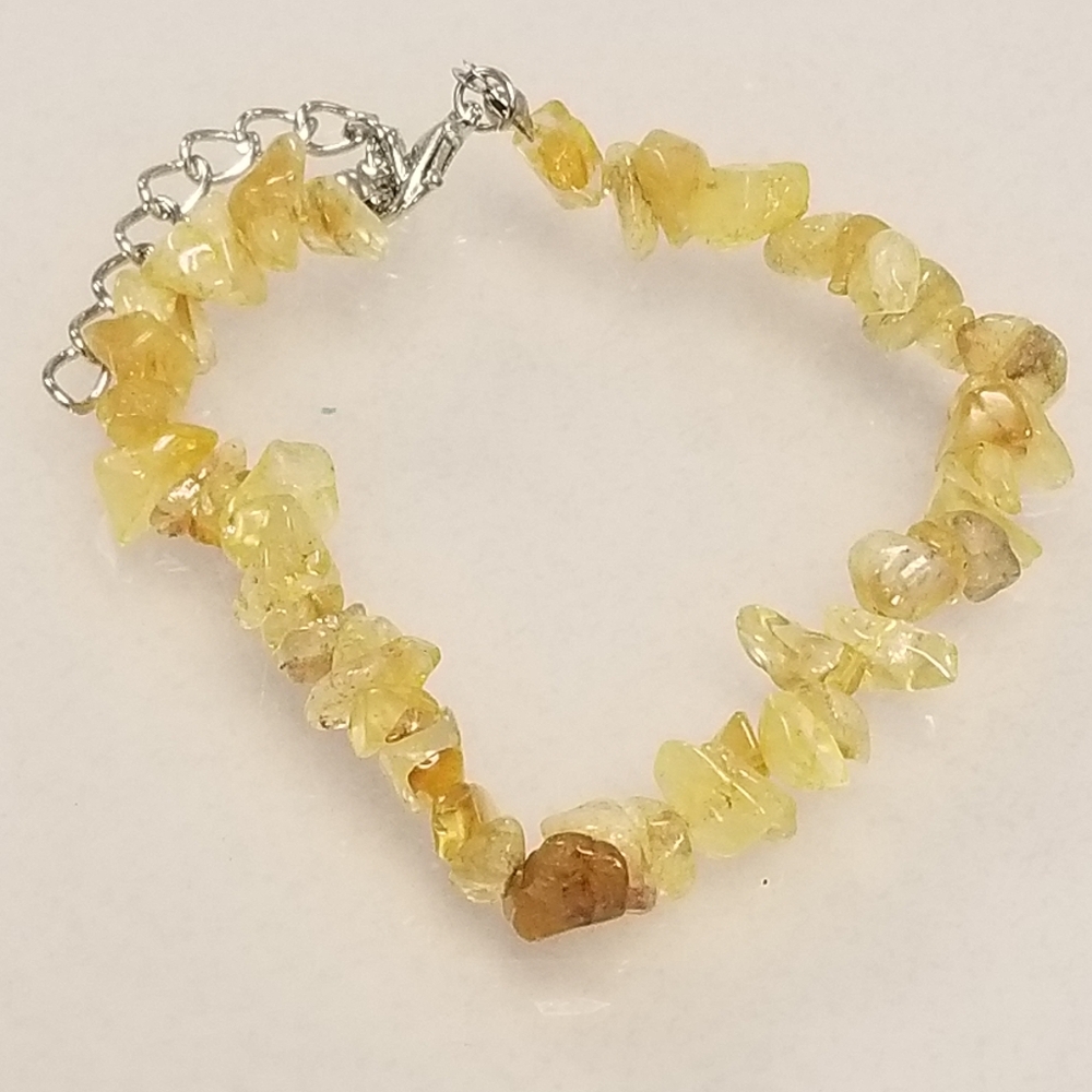 Handmade yellow glass chip stone bracklet